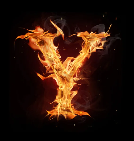 Літера вогню "Y" " — стокове фото
