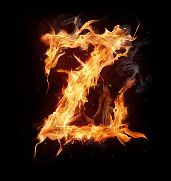 Ogień alfabet litery "z" — Zdjęcie stockowe