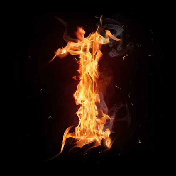 Ogień alfabet numer — Zdjęcie stockowe
