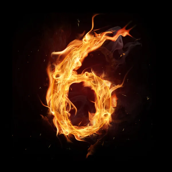 Número del alfabeto de fuego —  Fotos de Stock