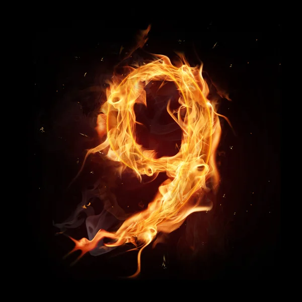 Número del alfabeto de fuego — Foto de Stock