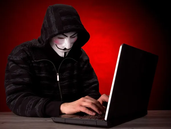 Vendetta maska twarz anonimowy — Zdjęcie stockowe
