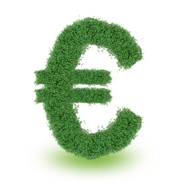 Green alphabet Euro symbol clipart
