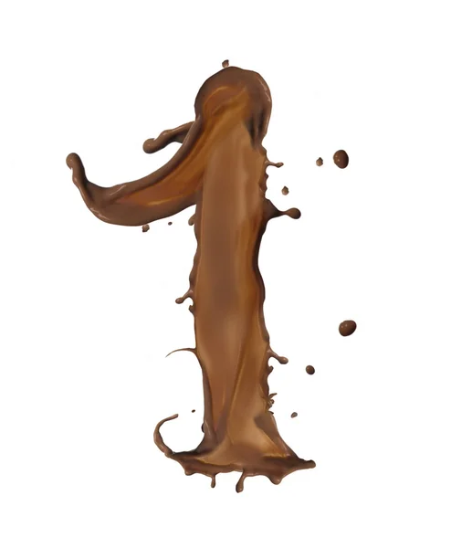 Número de salpicadura de chocolate — Foto de Stock