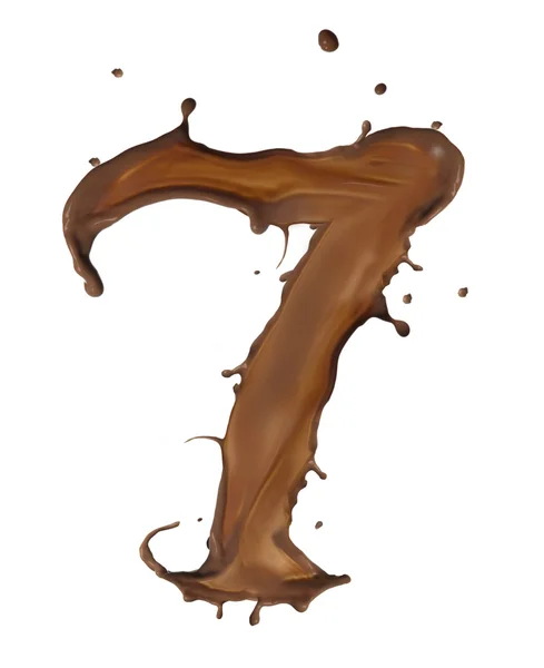 Chocolade splash nummer — Stockfoto