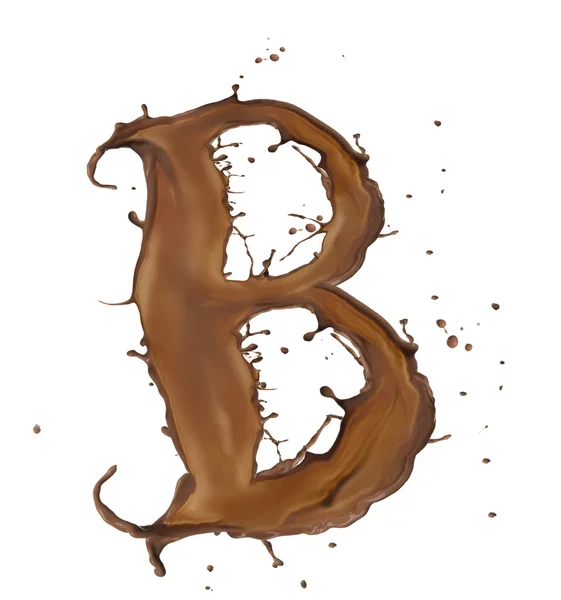 Chocolade splash brief — Stockfoto