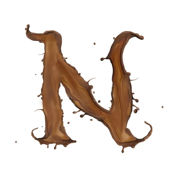 Choklad splash brev — Stockfoto