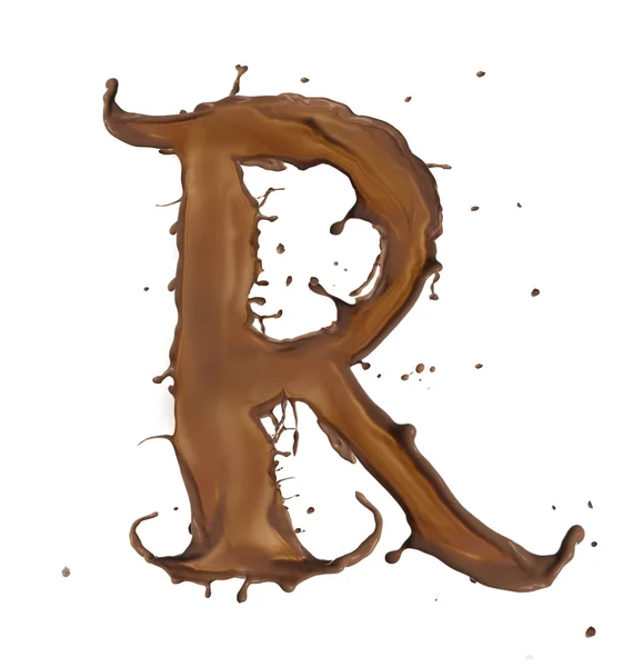 Lettera schizzi di cioccolato — Foto Stock