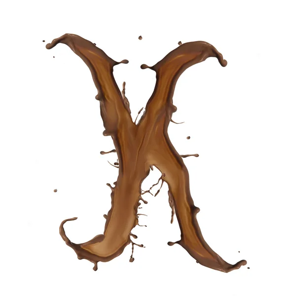 Choklad splash brev — Stockfoto