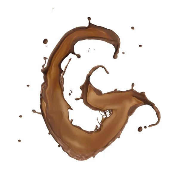 Chocolade splash brief — Stockfoto
