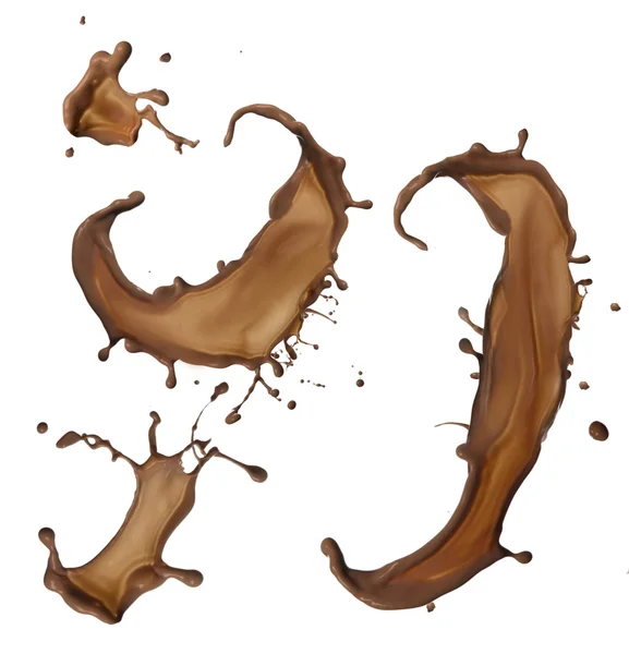 Çikolata sıçrama özel semboller — Stok fotoğraf