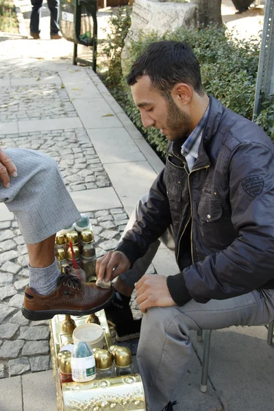 Shoeblack in Turkije — Stockfoto