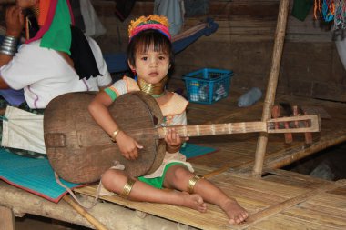 Tribal Karen child in Thailand clipart