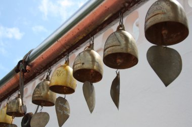 Heart bells at Buddhist temple clipart