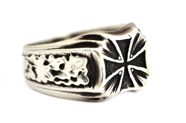Stříbrný prsten — Stock fotografie