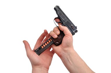 Charging pistol clipart