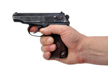 Pistol in hand clipart