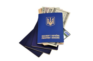 Passports and dollars clipart