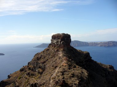 santorini yanardağı ile görüntü