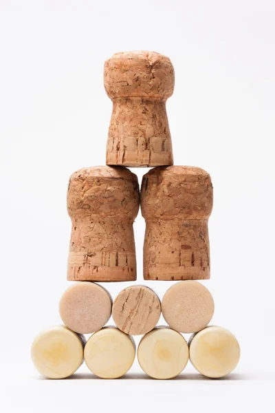 stock image Pyramid made of bottle cork