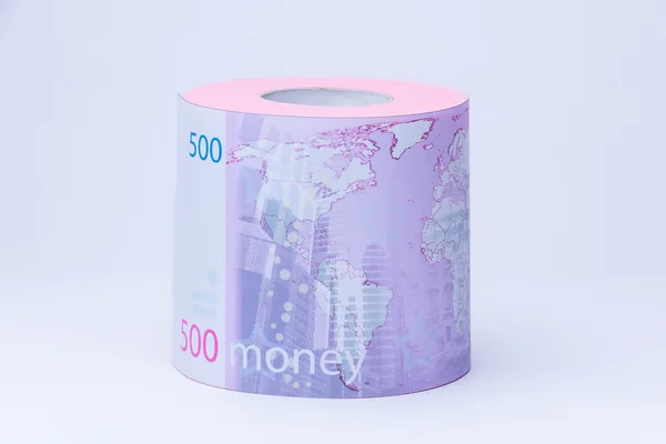 Pengar som toalettpapper — Stockfoto