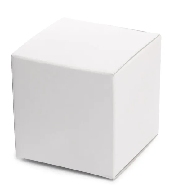 Białe pudełko na białym tle. — Zdjęcie stockowe