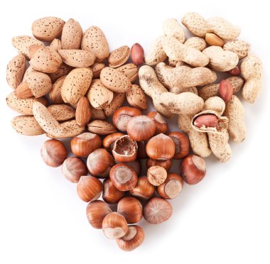 Nuts in the shape of heart clipart