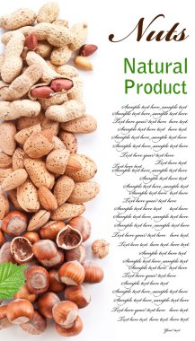 Group mixed nuts. clipart