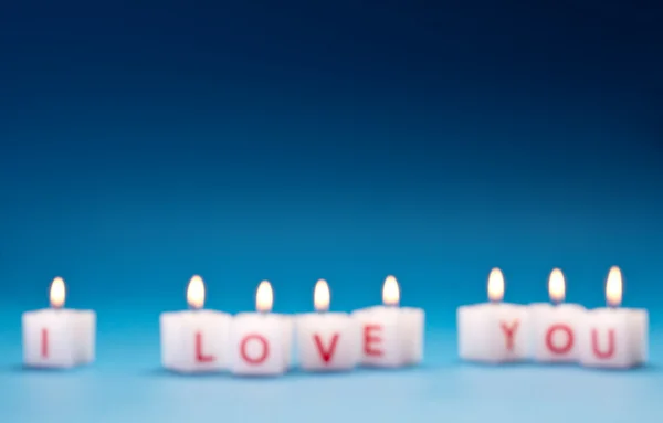 "Kocham cię "wydrukowane na świece. — Zdjęcie stockowe