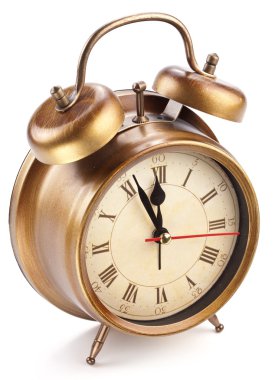 Alarm clock isolated on white. clipart