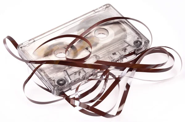 stock image Old broken cassette.