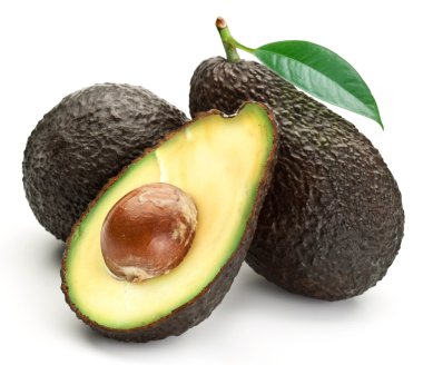 Avocados with leaves clipart