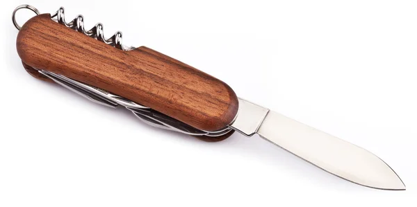 白い背景に隔離された木製のナイフ — ストック写真