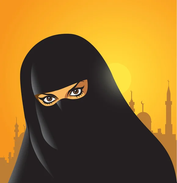 撒哈拉沙漠的女人 — 图库矢量图片