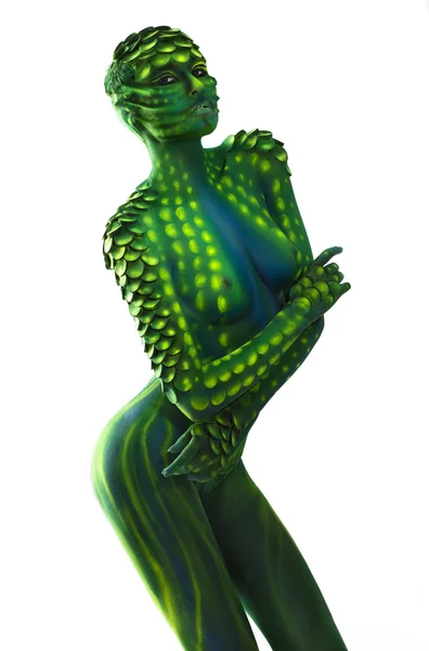 Kobieta smok ultrafioletowe — Zdjęcie stockowe