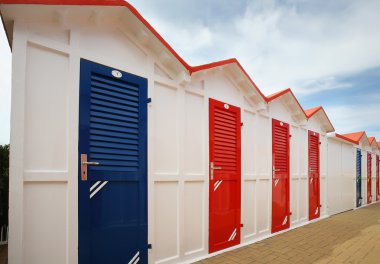 Bathhouses in row clipart