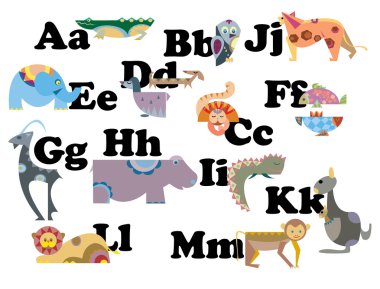 Alphabet from A to M clipart