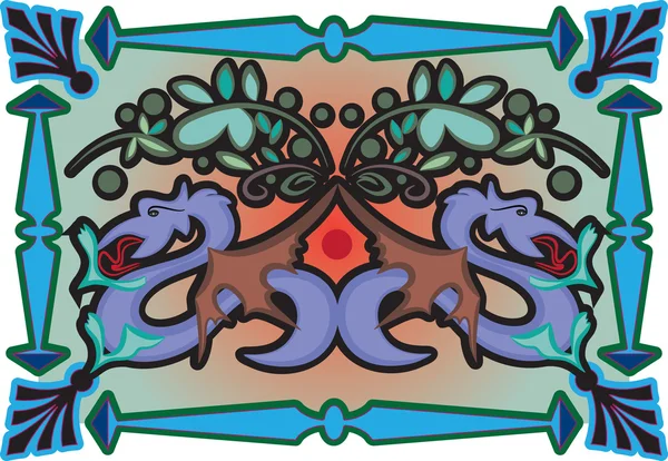 Dekoratif dragons — Stok Vektör