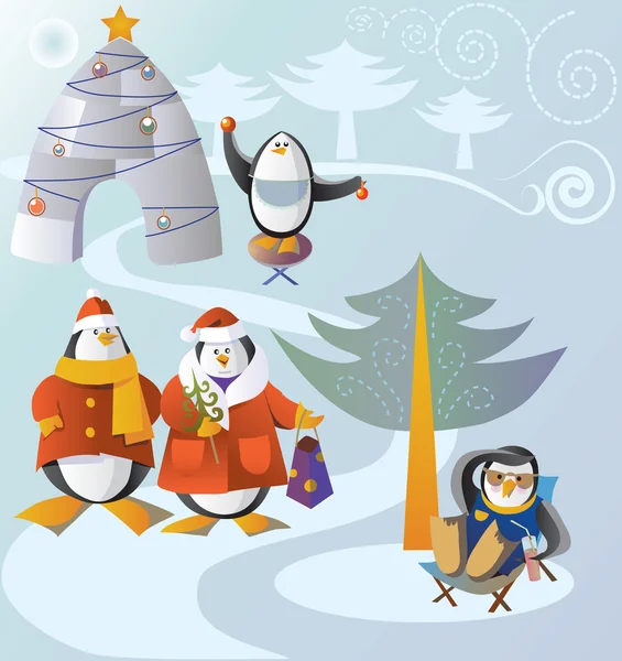 Family visit illustration for Christmas — Stock Vector