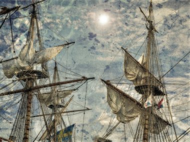 Antique ships clipart