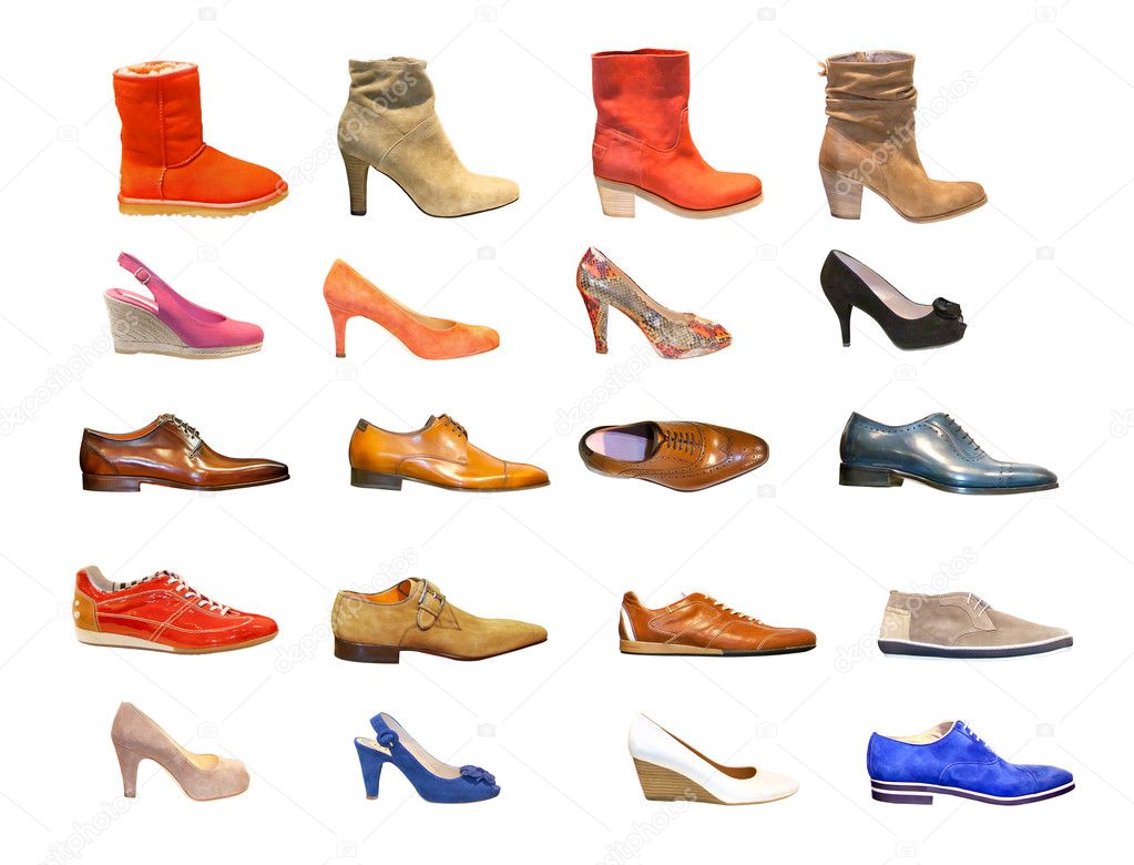 Colección De Tipos De Zapatos. Calzado Mujer Moderna Ilustraciones svg,  vectoriales, clip art vectorizado libre de derechos. Image 70687761