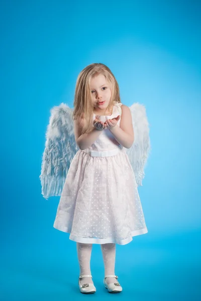Beautiful portrait of little angel girl — Stock Photo, Image