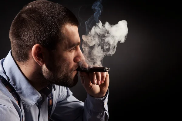 stock image Guy in a business style with a cigar