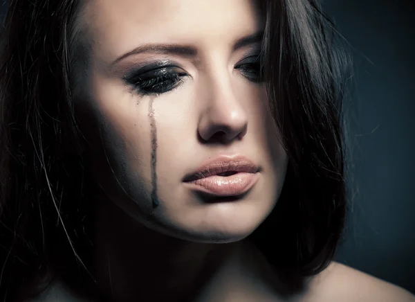 Gråtande flicka som isolerade — Stockfoto