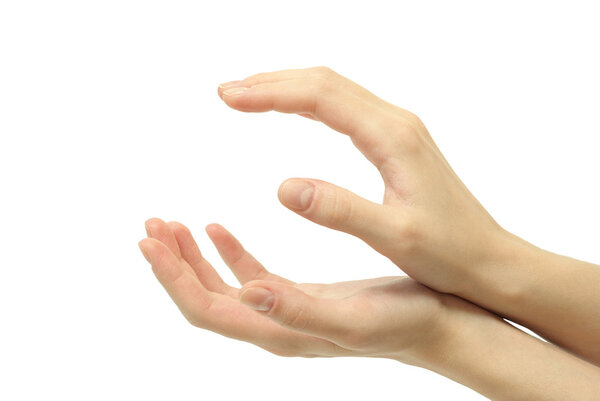 Hands on white