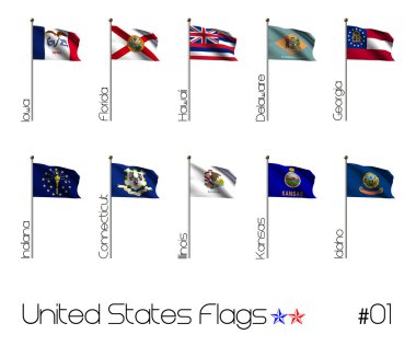 Collection of US Flags clipart