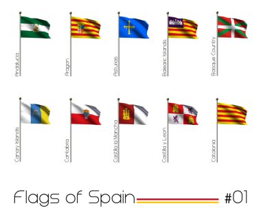 Flag Set of all Spanish Provinces clipart