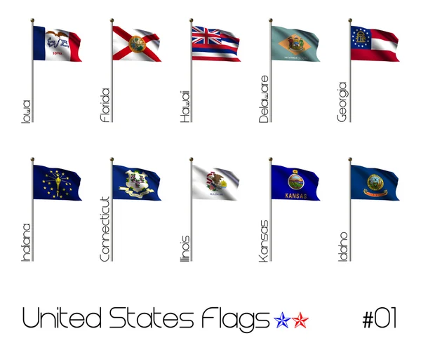 Collezione di bandiere americane — Foto Stock