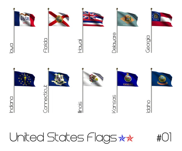 Collection of US Flags — Stock Photo, Image