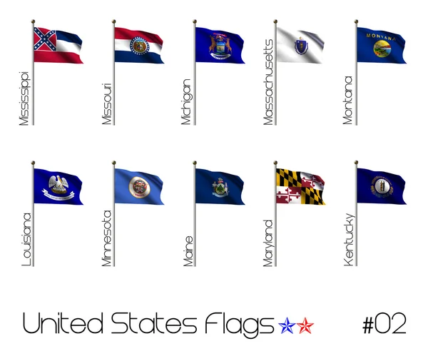 Coleção de bandeiras americanas — Fotografia de Stock